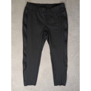 J. Jill Ponte Leggings Women's Size XL Black Elastic Waist Pull On Stretch Trim